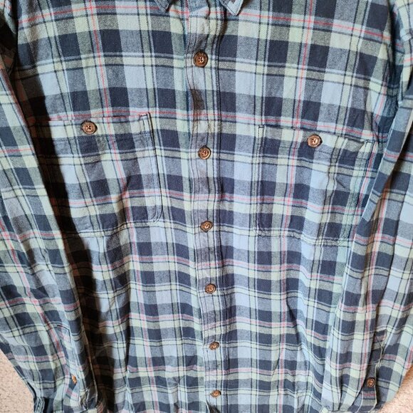 Duluth Trading Co Relaxed Fit Plaid Button Down Long Sleeve Flannel Shirt Size L - Picture 6 of 14